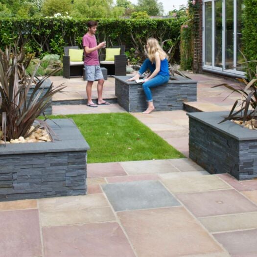 Marshalls Paving _ Slate 'Stoneface Drystack Veneer' Slate Dusk-WALL CLADDING