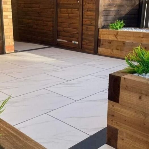 Paving Superstore _ Porcelain 'Element Range' Stutuario Marble - PAVING SLABS