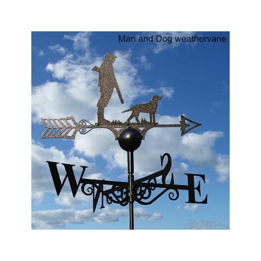 Poppyforge_Man & Dog Weathervane-Garden Art