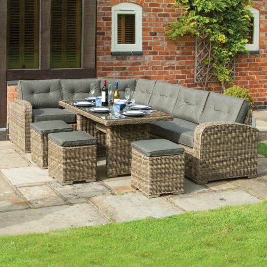 Rowlinson _ Thornbury Corner Dining Set Natural Weave