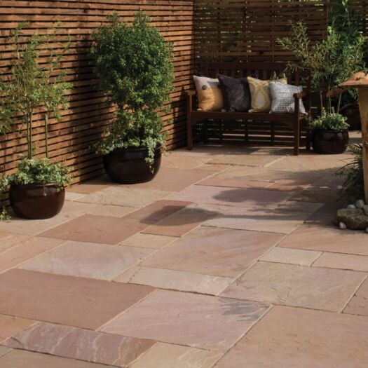 Bowland Stone _ Riven Sandstone 'Natural Stone' Sunset Buff - PAVING SLABS