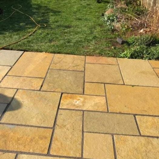 Paving Superstore _ Riven Limestone 'Element Handcut Edge Range' Yellow- PAVING SLABS