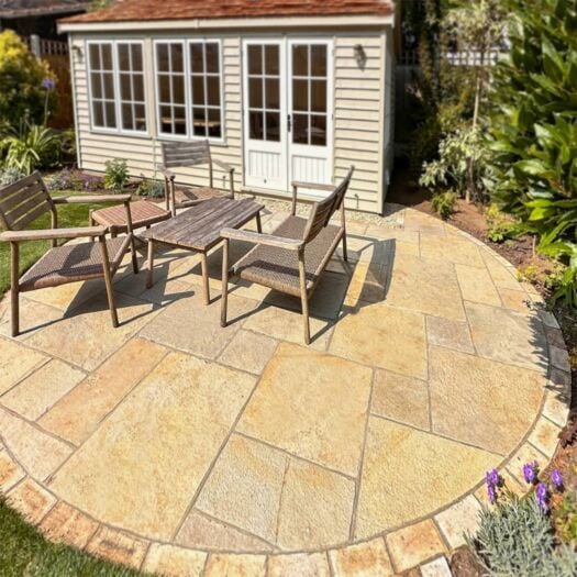 Paving Superstore _ Riven Limestone 'Ideal Range' Yellow Limestone - PAVING SLABS