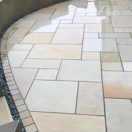 Paving Superstore _ Sawn & Honed Sandstone 'Element Range' Mint Yellow - PAVING SLABS