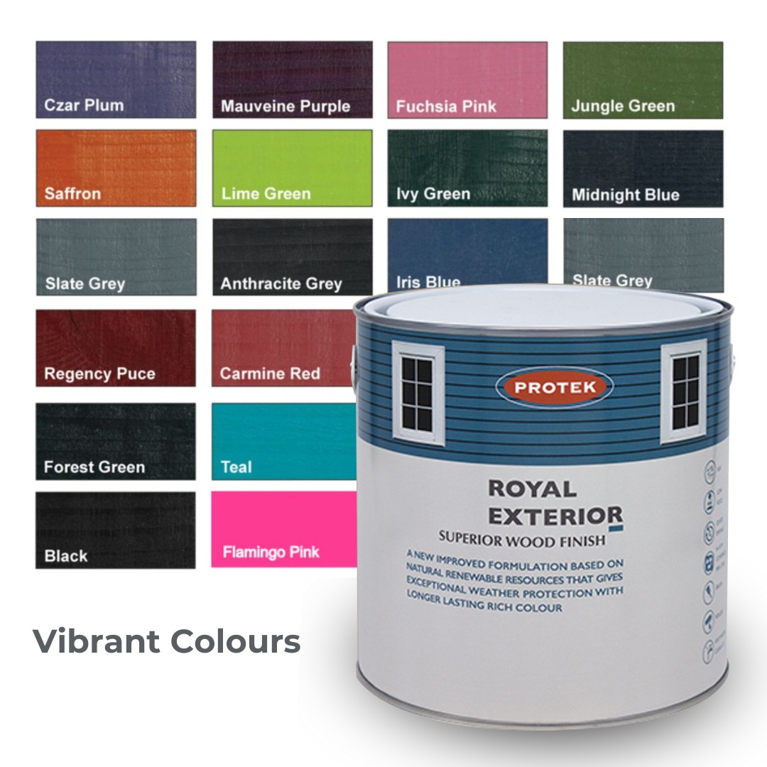 Protek _ Royal Exterior Wood Finish - Vibrant Colours