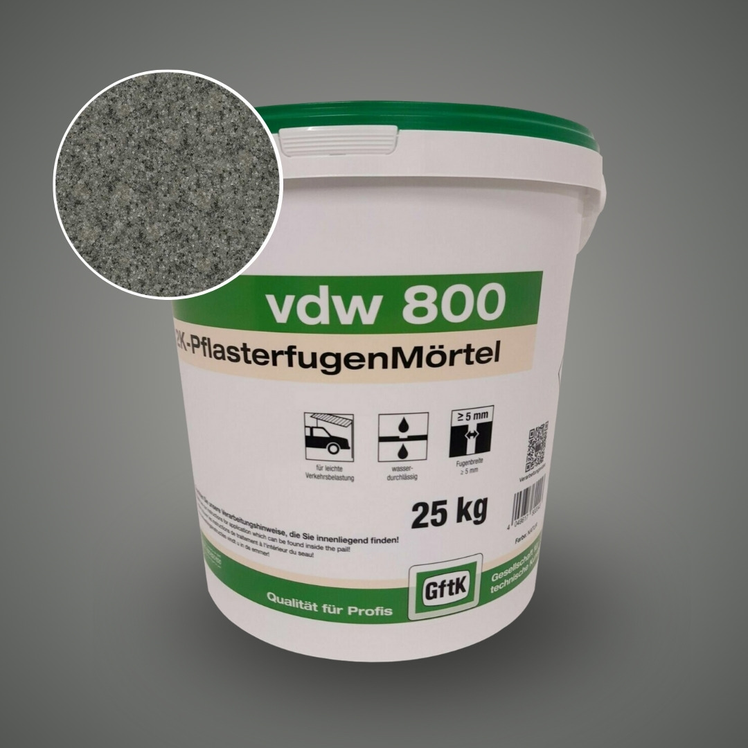 GftK _ Paving Joint Mortar vdw 800 25kg - ideal for cobble setts, patio & driveway - Stone Grey