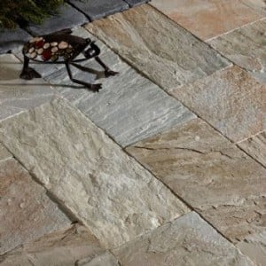 NATURAL PAVING-QUARTZITE 'PREMIASTONE'-RUSTIC QUARTZ PAVING SLABS, MIXED SIZE 