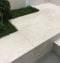 White porcelain paving