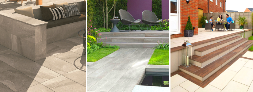 porcelain paving permanent seating and steps