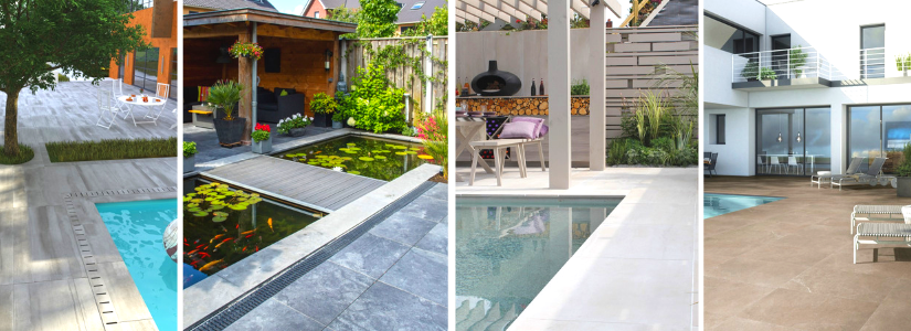 porcelain paving pool deck or pond surround